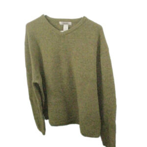 Northern Apparel Men's Tan Vintage Lambswool Blend V-Neck Sweater Size Large